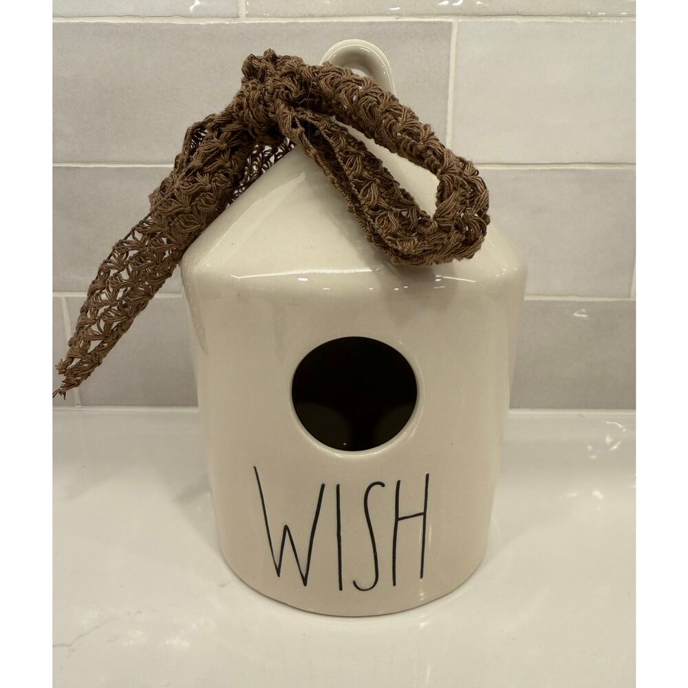 Rae Dunn WISH Ceramic Birdhouse